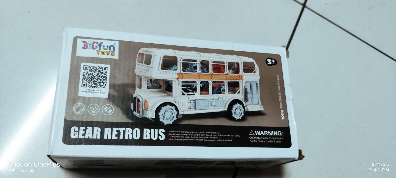 Retro Double Decker Bus Model Toy with Lights & Sound