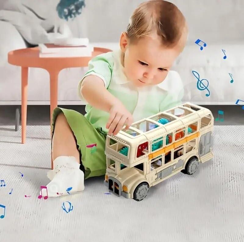 Retro Double Decker Bus Model Toy with Lights & Sound