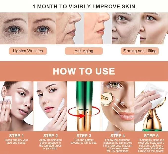 Face, Neck & Eye Massager |3-in-1 Portable Anti-Aging Roller for Skin Relaxation & Blood Circulation