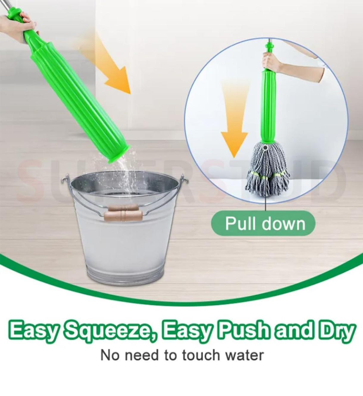 Self-twisting Water Rotating Mop