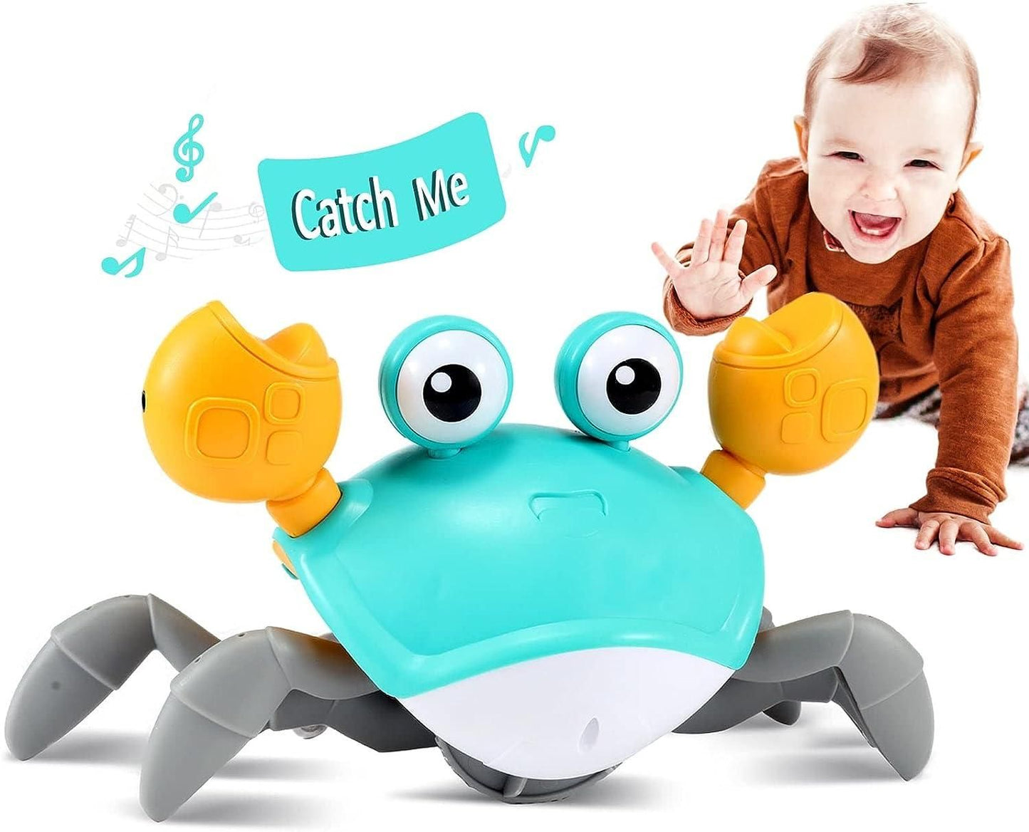 Baby Toys Infant Crawling Crab Toy | Interactive Musical Walking Crab with LED Lights for Kids & Toddlers