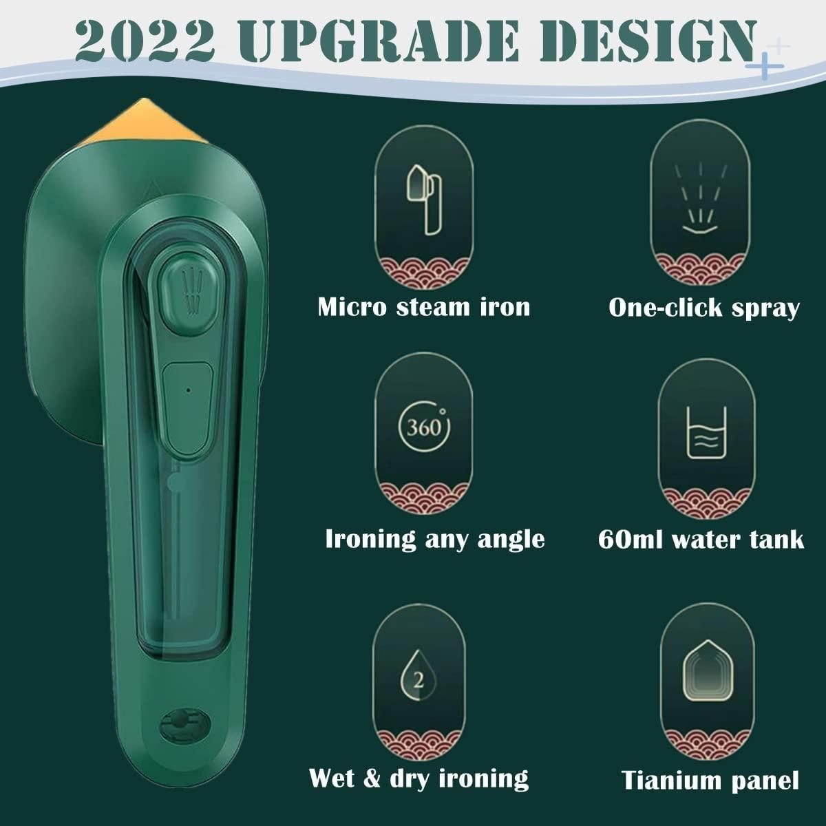 Portable Clothes Steamer & Mini Travel Iron | Dry & Wet Press for Wrinkle-Free Clothes