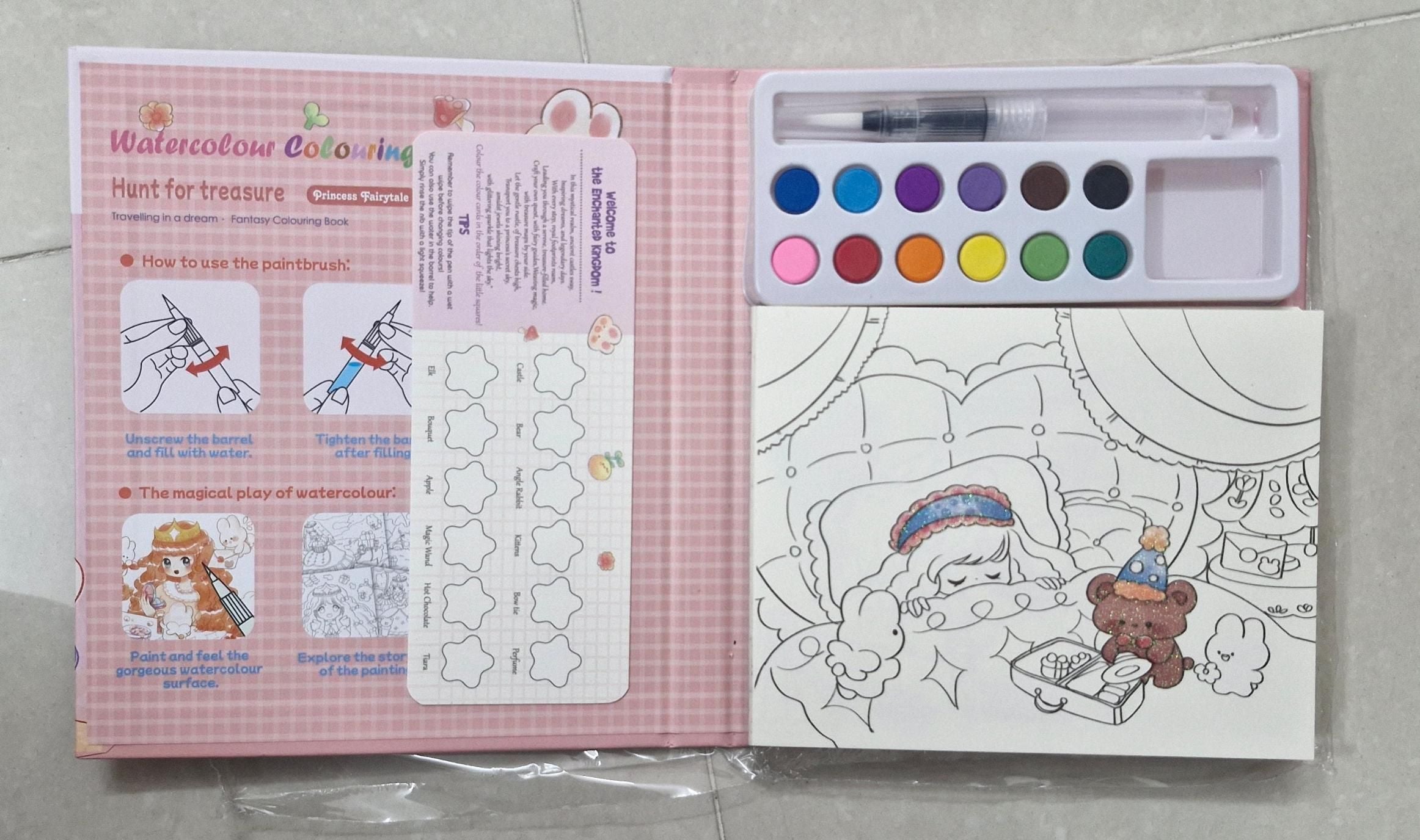 Cartoon Art Coloring Painting Set for Kids | Watercolor & Drawing Paper Book | Creative Painting Kit (Pack of 1)