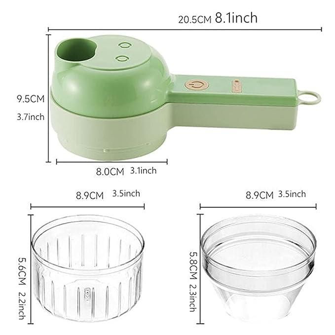 Portable Electric Vegetable Cutter Set | 4-in-1 Multifunction Chopper, Slicer, Grinder & Peeler for Kitchen