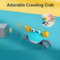 Baby Toys Infant Crawling Crab Toy | Interactive Musical Walking Crab with LED Lights for Kids & Toddlers