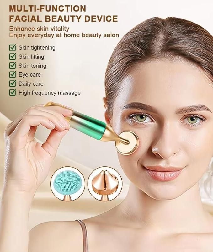Face, Neck & Eye Massager |3-in-1 Portable Anti-Aging Roller for Skin Relaxation & Blood Circulation