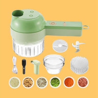 Portable Electric Vegetable Cutter Set | 4-in-1 Multifunction Chopper, Slicer, Grinder & Peeler for Kitchen