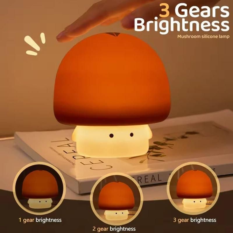 Mushroom Night Silicone Lamp | Cute LED Bedside Night Light for Kids & Home Decor